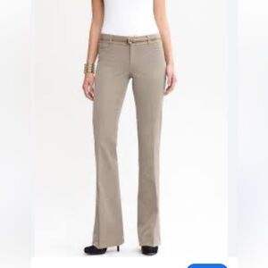 Banana Republic Women's Sloan Fit linen khaki  Flare Pants